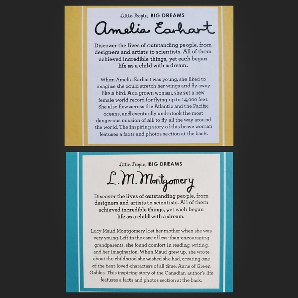 Lot of 2 Little People, Big Dreams Kids Books Amelia Earhart & L.M. Montgomery - Picture 3 of 16